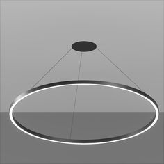 a circular light hanging from the ceiling