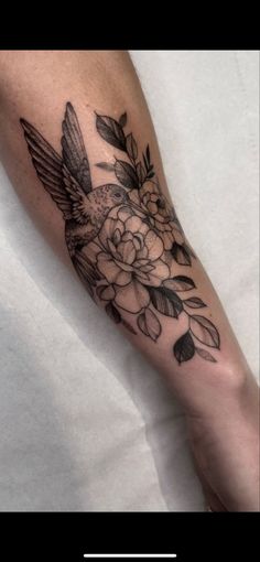 Hummingbird & Floral Tattoo | tattoo ideas by  Britany Franklin Floral Half Sleeve Tattoo Hummingbirds, Half Sleeve With Hummingbird, Hummingbird With Chrysanthemum Tattoo, Poppy Flower And Hummingbird Tattoo, Floral Sleeve With Hummingbird, Marigold Hummingbird Tattoo, Flowers Hummingbird Tattoo, Humming Bird Sleeve Tattoos For Women, Hummingbird Magnolia Tattoo