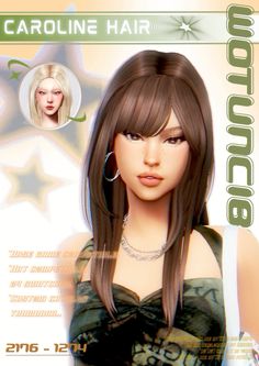 an image of a woman with long hair and earrings on her head, in front of a star background