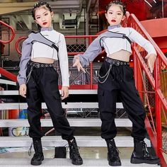 Cool Black Pants, Street Dance Outfit, Hip Hop Kids, Zumba Outfit, Dance Costumes Hip Hop, Jazz Dance Costumes