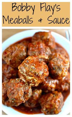 meatballs with sauce in a white bowl