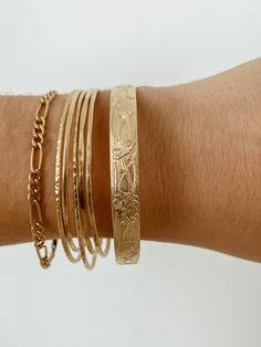 Marigold Floral Cuff Bracelet Gold Wide Cuff Bangle Bracelet - Etsy Thick Gold Bracelet For Women, Flower Gold Bangles, Gold Filled Bracelets, Thick Gold Cuff Bracelet, Gold Bangles Design Indian, Gold Bracelets Design, Gold Bangle Stack, Gold Cuff Bracelet Aesthetic, Trendy Gold Cuff Bangle