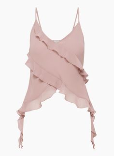 EMINENCE TOP | Aritzia Aritzia Lover Camisole, Aritzia Soloist Top, Feminine Silk Camisole With Built-in Bra, Aritzia Top, Silk Feminine V-neck Tank Top, Feminine V-neck Camisole With Ruffles, Vintage Runway Fashion, Zara Looks, Vintage Runway