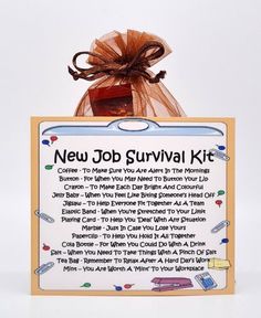 the admin assistant survival kit is in a wooden frame with a bow on it