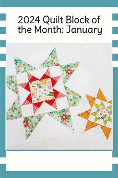 the cover of the quilt book, featuring three star blocks and one block in different colors