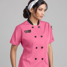 Chef Jackets Design, Scrubs Fashion, Jackets Design, Women Chef, Medical Scrubs Fashion, Chef Coats, Short Sleeve Coat, Daisy Birthday, Chef Jackets