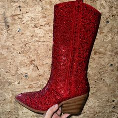 Corkys Tall Red Rhinestone Boots Red Bling Boots, Red Sparkly Boots, Women’s Cowboy Boots, Sparkly Boots, Rhinestone Boots, Red Cowboy Boots, Boot Bling, Wedding Shoes Heels, Cute Nike Shoes