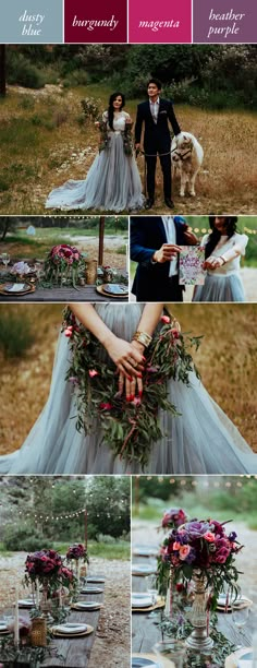 the color scheme for an outdoor wedding