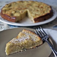 a piece of cake on a plate with a fork