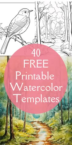 the free printable watercolor templates are great for kids and adults to color