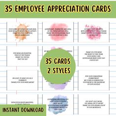 the 25 employee appreciation cards are shown