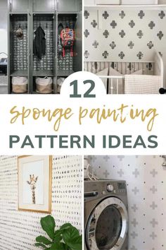 some pictures with the words 12 sponge painting pattern ideas