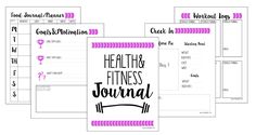 the health and fitness journal is shown in three different sizes, including one for each person