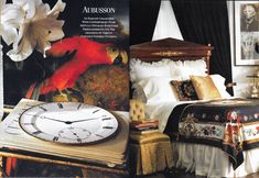 an image of a bedroom setting with a clock