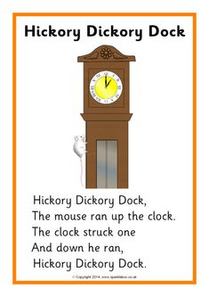 an image of a cartoon clock with words below it