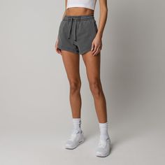 WOMENS HEAVYWEIGHT CLASSIC SHORTS Classic Shorts, Pitch Black, Steel Grey, Summer Look, Crop Tank, Summer Looks, Women Crop, Drawstring Waist, Overalls