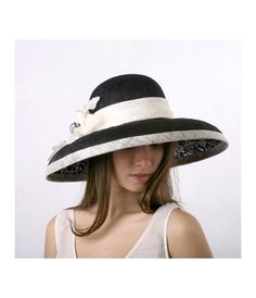 Kentucky derby hat, widebrim hat, Royal Ascot hat, Tea party hat, Black and ivory hat, Downton abbey hat, derby hat, Lace wide brim hat by IrinaSardarevaHats on Etsy https://www.etsy.com/listing/264635428/kentucky-derby-hat-widebrim-hat-royal Black Wide Brim Hat For Royal Ascot, Wide Brim Hat For Royal Ascot, Black Wide-brim Hat For Royal Ascot, Elegant Black Brimmed Hat, Elegant Wide Brim Black Hat, Elegant Black Hat For Kentucky Derby, Chic Curved Brim Hat For Kentucky Derby, Elegant Black Cloche Hat For The Beach, Elegant Black Cloche Hat For Beach