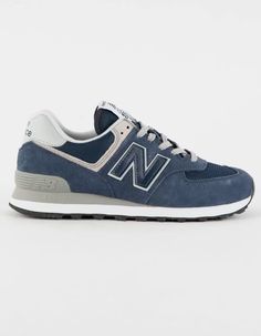 NEW BALANCE 574 Womens Shoes - NAVY/WHITE | Tillys Casual Navy New Balance Running Shoes, Womens New Balance 574, New Balance Shoes Women, New Balance Navy Tennis Shoes, New Balance 574 Shoes, Women’s New Balance 574, Blue New Balance Low-top Walking Shoes, New Balance 574 Womens, New Balance Shoe