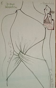 a drawing of a woman's back with her hand on her hip and the bottom part of her torso