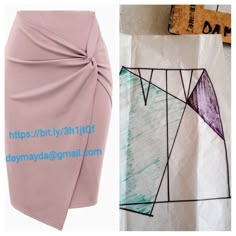 an image of a woman's skirt made out of paper and the pattern on it