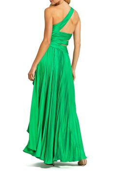 Look like you just stepped off the red carpet in this pleated gown fashioned with one-shoulder styling and cutouts. 61" length Hidden back-zip closure One-shoulder neck Sleeveless Lined 100% polyester Spot clean Imported Asian Owned/Founded Pleated Gown, One Shoulder Gown, Mac Duggal, Spring Green, The Red Carpet, Dance Dresses, Red Carpet, Like You, One Shoulder