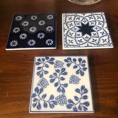 Ceramic Blue Tile Coaster - PLEASE CHOOSE STYLE. Excellent condition. 4" x 4". Coasters Blue, Blue Tile, Tile Coasters, Blue Tiles, Ceramic Coasters, Ceramic Tile, Ceramic Tiles, Barware, Coasters