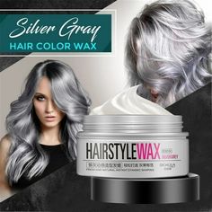 Silver Gray Hair Color, Hair Wax Color, Grey Hair Wax, Gray Hair Spray, Silver Gray Hair, Hair Color Wax, Grey Hair Color Silver, Gray Hair Color, Glamour Hair