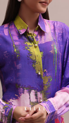 Elevate your summer outfit with our Purple Abstract Floral Print Linen Co-ord Set.
It features delicate shell work, sequins, and moti detailing against a pastel palette.
Crafted from cotton silk, this outfit is perfect for casual outings.
Pack includes one abstract floral printed kurta and pants. Purple Linen, Pastel Palette, Purple Abstract, Abstract Floral Print, Pastel Purple