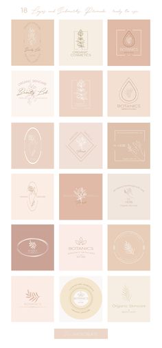 the logo design for an upscale restaurant and bar, with different types of logos on it