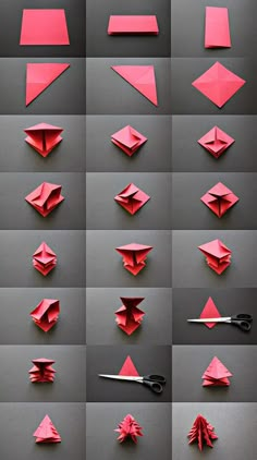 the steps in how to make origami flowers