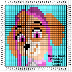 a cross stitch pattern with a dog's face on it