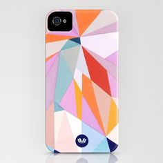 an iphone case with colorful shapes on it