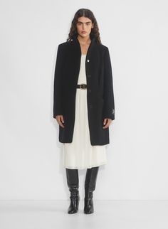 THE COCOON COAT Wilfred Cocoon Coat, Cocoon Coat, Cashmere Coat, Funnel Neck, Zip Sweater, Crew Socks, Cashmere