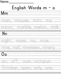 an english worksheet with the letter n in it's upper and lower case