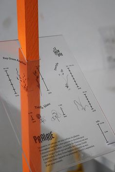 an orange piece of paper with writing on it