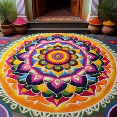 Rangoli design Onam Pookalam, Easy Rangoli Designs Videos, Rangoli Designs Simple Diwali, Simple Rangoli Border Designs, Rangoli Borders, Special Rangoli, New Rangoli Designs, Small Rangoli, Small Rangoli Design