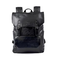 Very neat looking vintage backpack, made of PU leather. With many compartments, this cool vintage backpack can carry everything you need for your everyday use in an orderly fashion. Great backpack for school, college, work and everyday use.  #leatherbag #leatherbackpack #vintagebag #leatherworks #leathergoods Casual Leather Satchel For Students, Large Capacity Leather Bag For Students, Leather Shoulder Bag For Travel And Back To School, Rectangular Large Capacity Faux Leather Backpack, Leather Bags For Students Back To School, Leather Backpack For Everyday Use, Back To School, Leather Bags For Students For Back To School, Leather Bag For Back To School, Large Capacity Faux Leather Rectangular Backpack