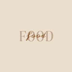 the word food written in brown on a beige background