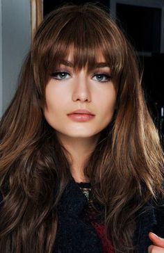 25+ Cute Long Haircuts With Bangs | momooze.com Hair Cut Pic, Women Haircuts Long, Cool Hairstyles For Girls, 2015 Hairstyles, Girl Haircuts, Long Brown Hair, Long Bob Hairstyles