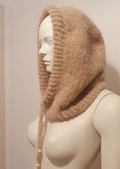 Hand knitted hoodie Warm Knit Casual Hoodie, Hooded Knitted Sweater For Winter, Knitted Hoodie Sweater For Cold Weather, Winter Hooded Knitted Sweater, Brown Knitted Hoodie For Fall, Brown Knit Hoodie For Winter, Cozy Knit Hooded Hoodie, Cozy Fit Hooded Knit Sweater, Cozy Hooded Soft Knit Sweater