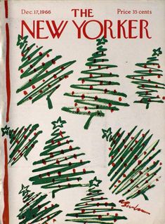 the new yorker magazine cover with christmas trees drawn on it's front page