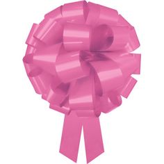 a large pink bow on top of a white background with clipping to the side