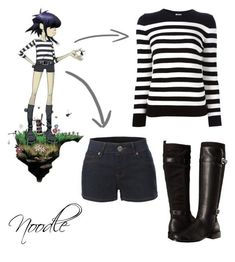 Outfit Ideas Striped Shirt, Noodles Gorillaz Outfits, Gorillaz Noodle Outfit, Noodle Gorillaz Outfit, Gorillaz Outfits, Lucia Noceda, Noodle Gorillaz, Gorillaz Noodle, Matching Costumes