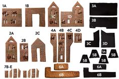 the instructions for building a brick house with bricks and numbers on each side are shown