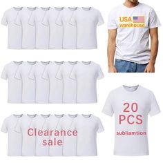 PRICES MAY VARY. 【Smaller than Regular Size】 These sublimation tshirts are two sizes smaller than regular size. We suggest you choose two to three sizes larger. Such as, if you need regular Large size, please purchase Xx-Large or Xxx-Large. If you have any questions, please contact us. 【USA Warehouse sublimation t shirts】you will get 20 PCS white Polyester shirts for sublimaiton in 1 set, suitable for men and women. Our US warehouse have enough stock, you can quickly receive your order package, Sublimation T Shirts, Blank Shirts, Sublimation Blanks, White Tshirt, Breathable Fabric, Large Size, Online Business, Size Chart, Top Outfits