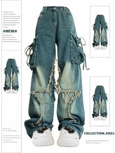 Vintage 90s Aesthetic, Dr Mundo, Blue Cargo Jeans, Cowboy Pants, 2000s Clothes, Shoes Outfit Fashion, Baggy Clothes, Y2k Clothes, 90s Aesthetic