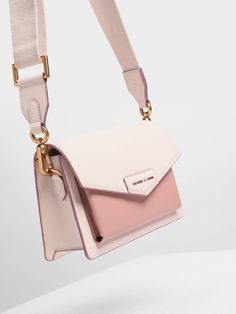 Light Pink Zaina Envelope Crossbody Bag - CHARLES & KEITH US Purse Aesthetic, Crochet Handbag, Cute Handbags, Stylish Backpacks