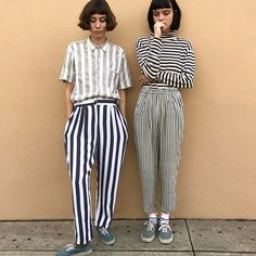 Lb Pullover, Pattern Pants, Stripe Outfits, Neue Outfits, Boyfriend Shirt, Mode Inspo, Clothespins, Looks Style