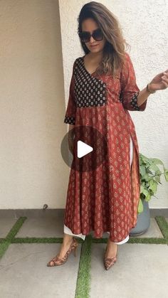 Cotton Dress Pattern Indian, Cotton Dress Pattern, Instagram Pattern, Cotton Anarkali, Kurta Designs Women, Kurti Design, Ladies Wear