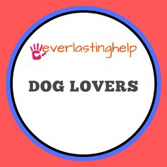 the words funny dog quotes on a pink background with blue and red circle around it